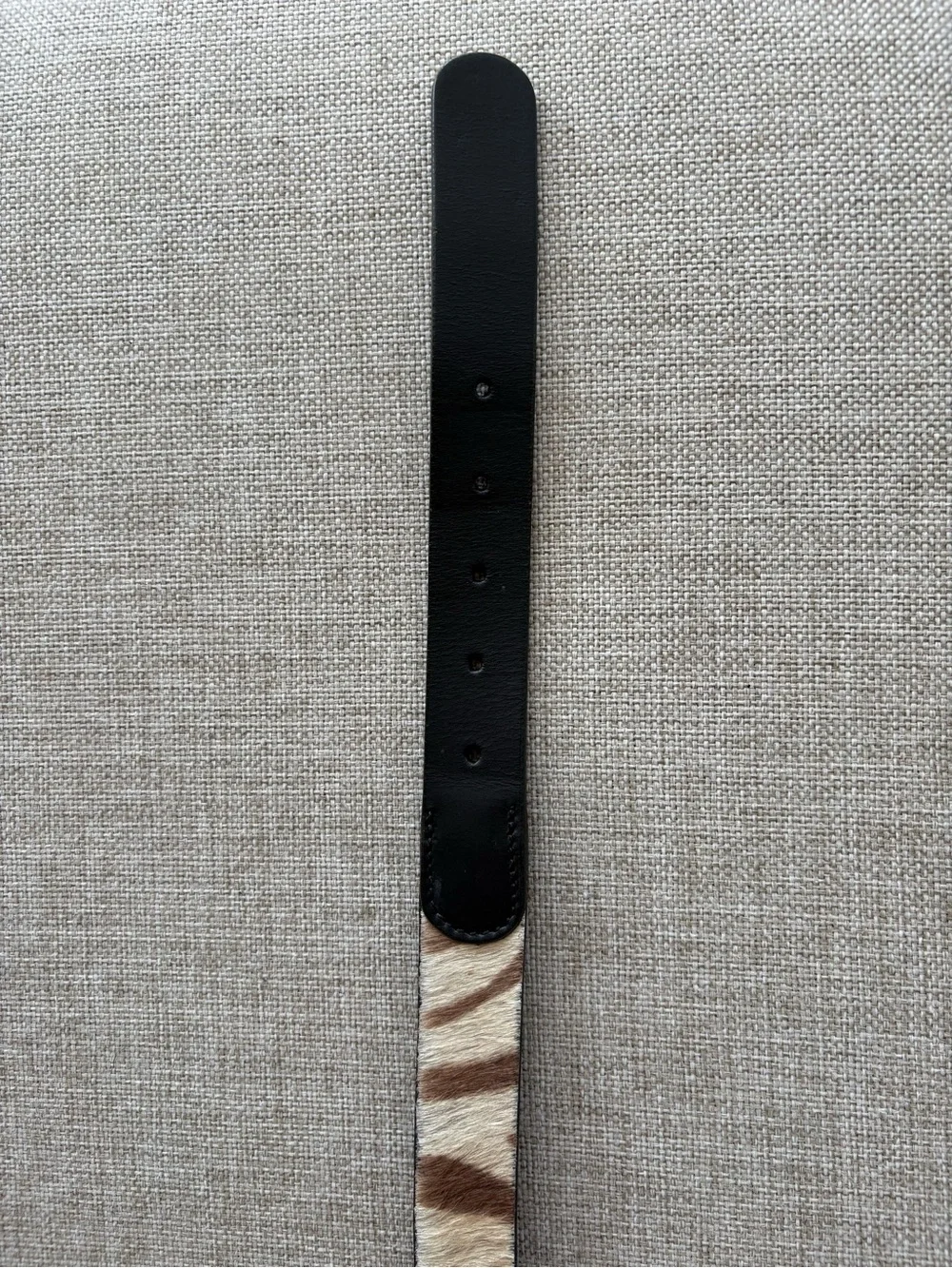 Crazy Horse Hair-On Hide Belt Zebra Stripe Leather Medium Western Boho 1”